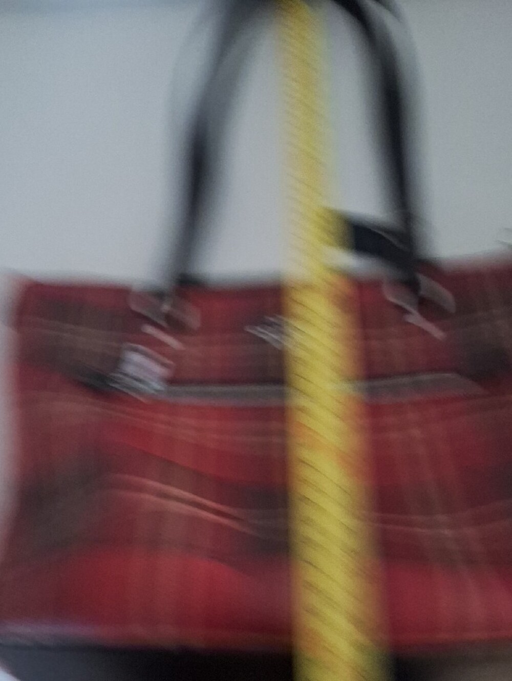 Classic Gorgeous Coach Red Plaid Tote with Black Handles - Picture 11 of 12